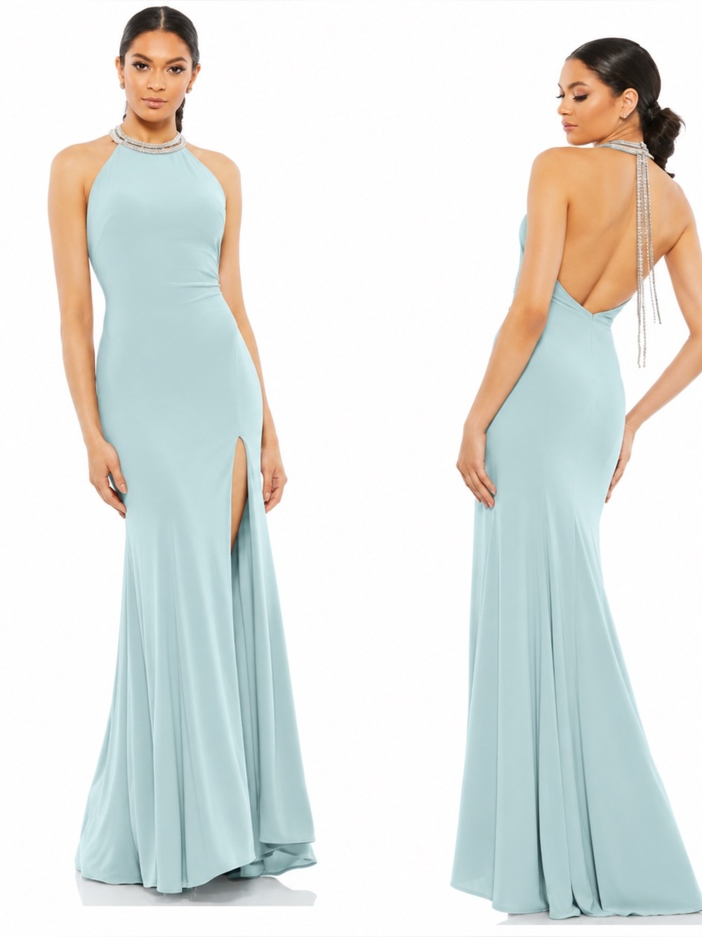 MacDuggal 25572 ice blue size 0 NWT brand new never worn!!!